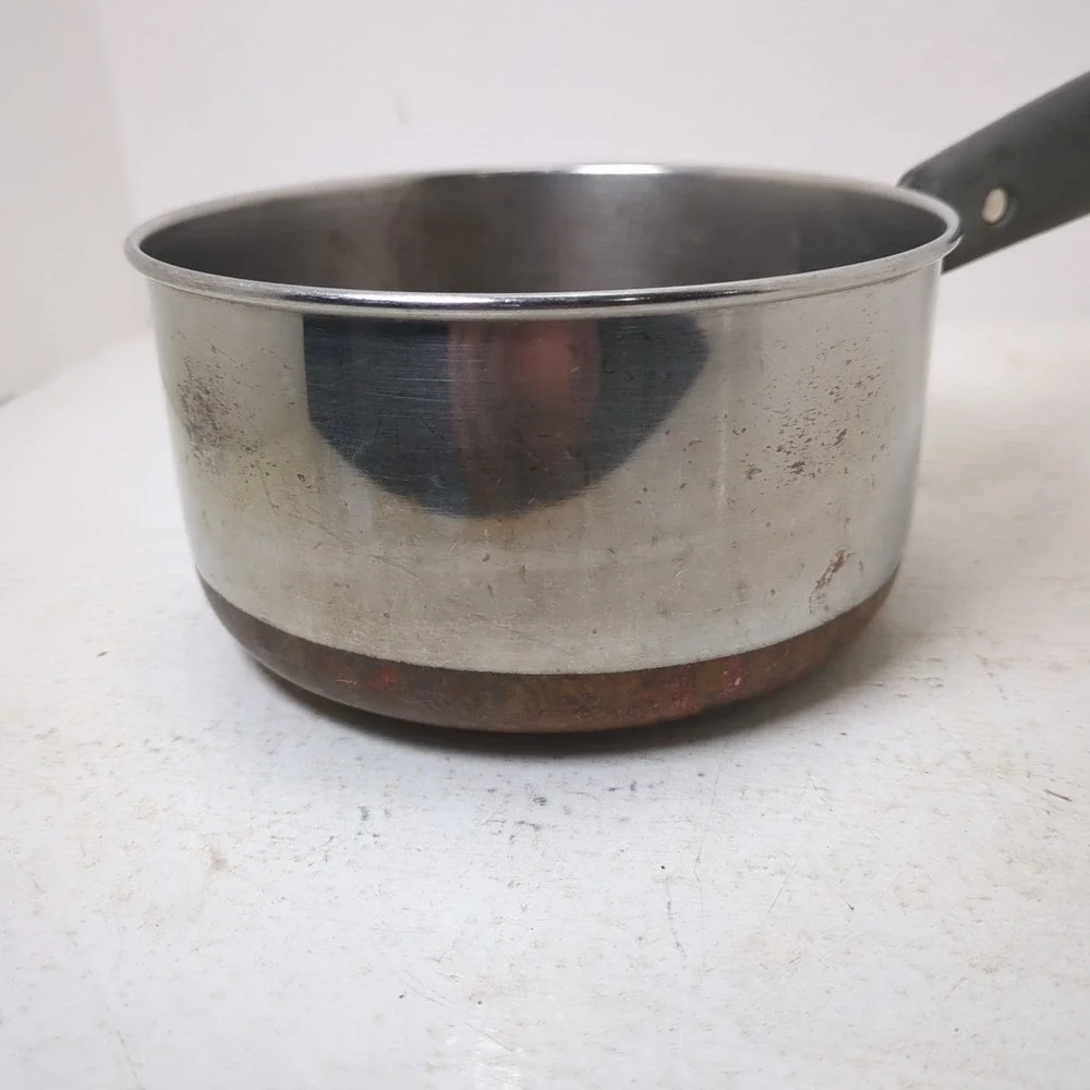 Vintage Revere Ware 1801 Copper Clad Copper Bottom 2 QT Pan Pot 2363973 - No Lid